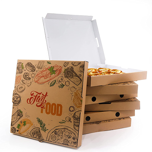 Corrugated Kraft Pizza Box-White