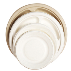 Sugarcane Pulp Round Embossed Plate