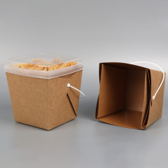 Double Deck Paper Lunch Box With Handle