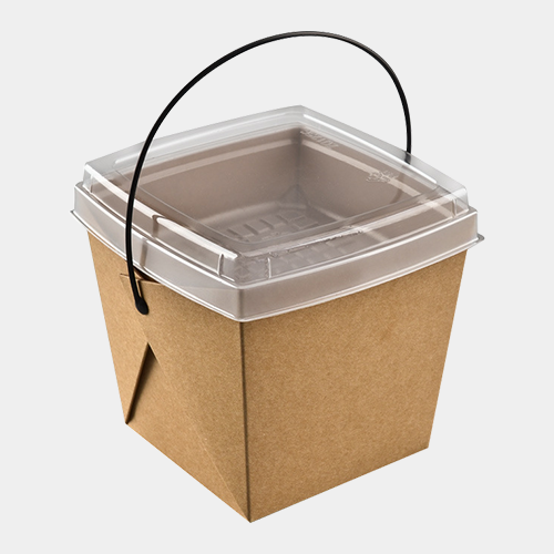 Double Deck Paper Lunch Box With Handle