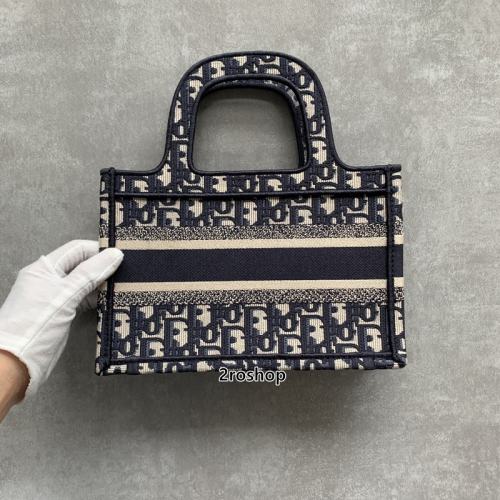 디올오블리크북토트백미니네이비