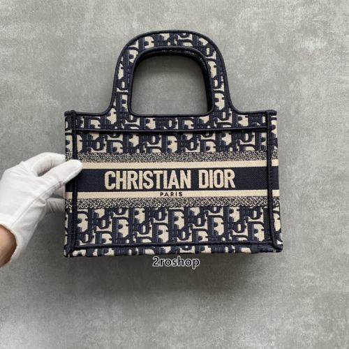 디올오블리크북토트백미니네이비