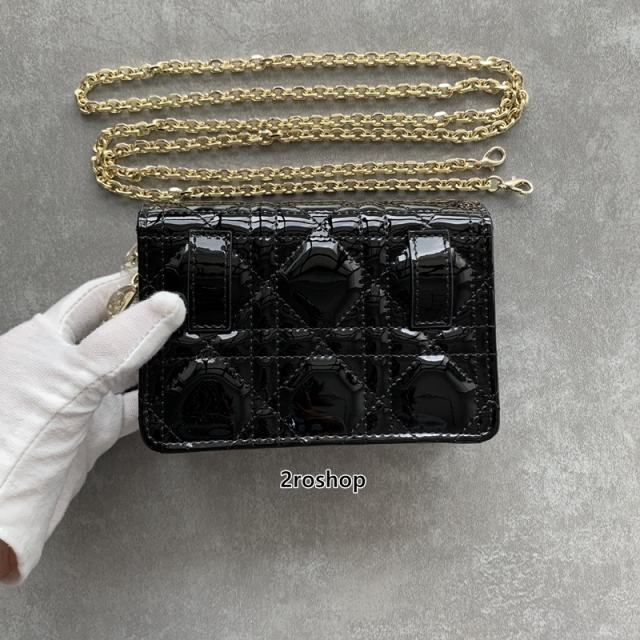 디올페이턴트레이디체인미니백블랙