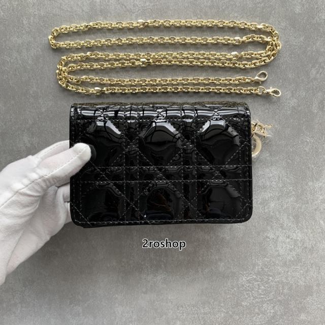 디올페이턴트레이디체인미니백블랙