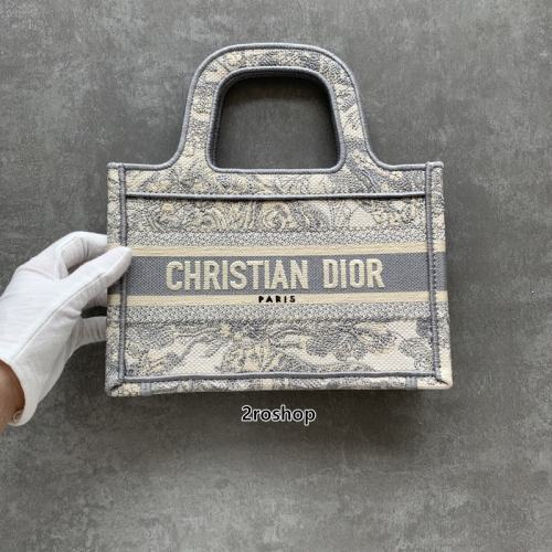 디올자수북토트백미니그레이