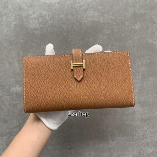 에르메스베안장지갑브라운
