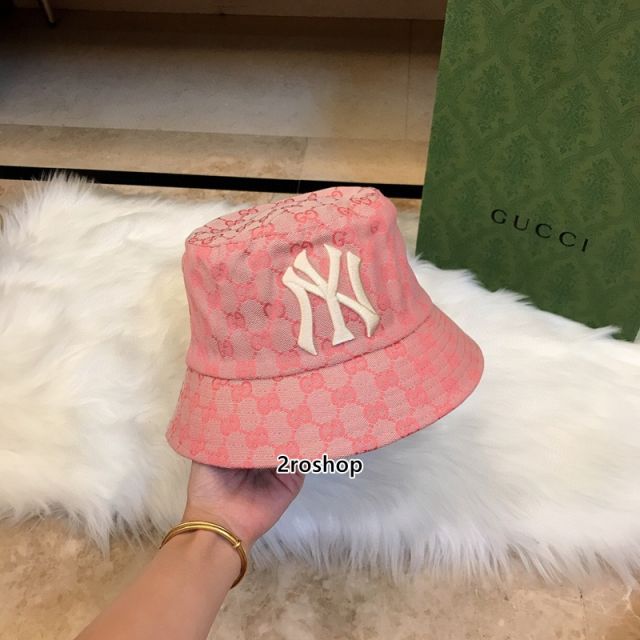 구찌로고NY자수버킷햇블랙