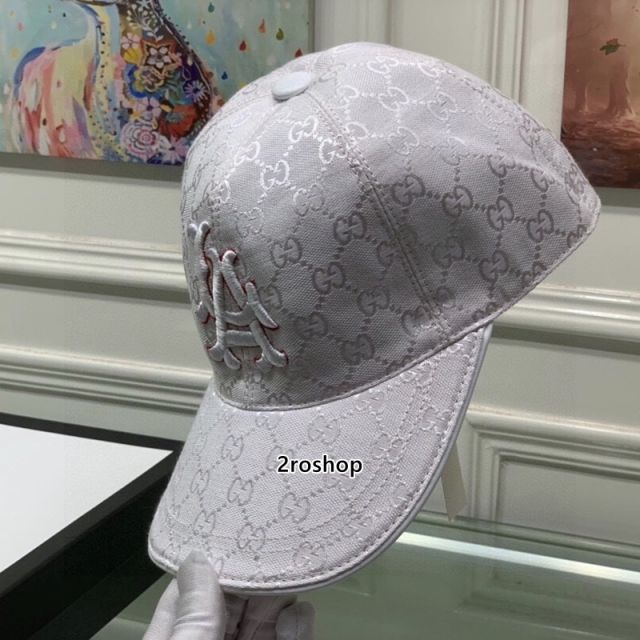 구찌로고LA자수볼캡연핑크