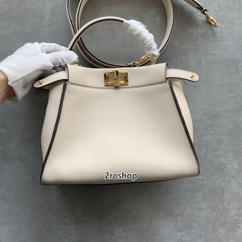 펜디탑피카부핸들백아이보리