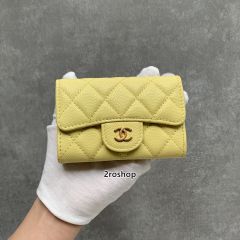 샤넬클래식지갑노랑금장