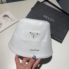 프라다로고버킷햇화이트