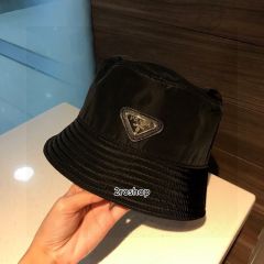 프라다로고버킷햇연핑크