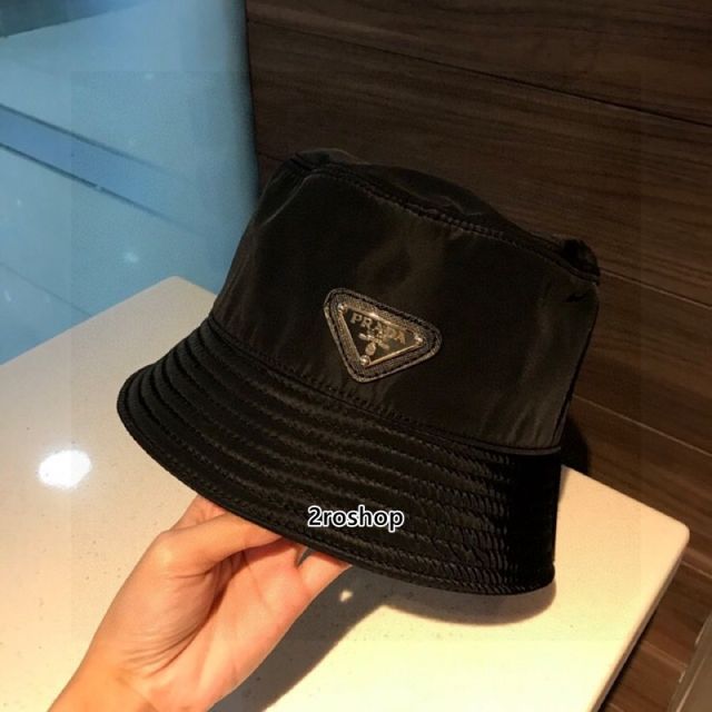 프라다로고버킷햇연핑크