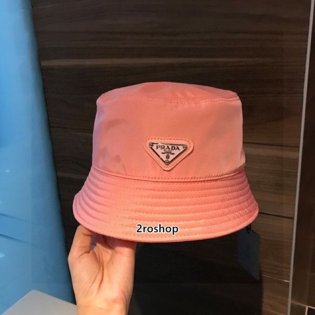 프라다로고버킷햇핑크