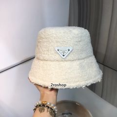 프라다로고버킷햇아이보리