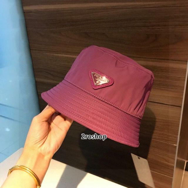 프라다로고버킷햇핑크