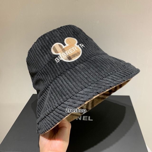 버버리×미키마우스버킷햇블랙