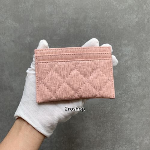 샤넬19로고카드케이스핑크