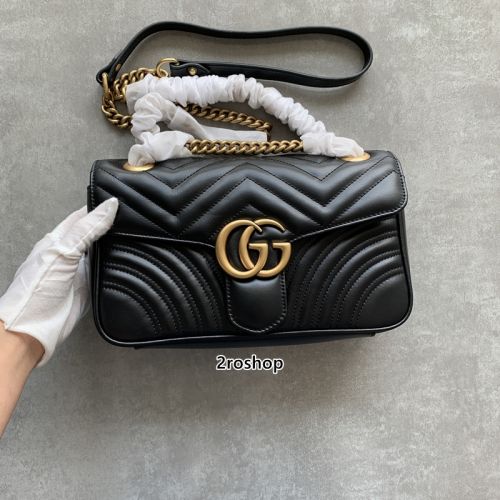 구찌마몽숄더백스몰블랙