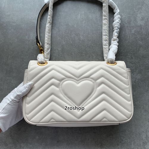 구찌마몽숄더백스몰화이트