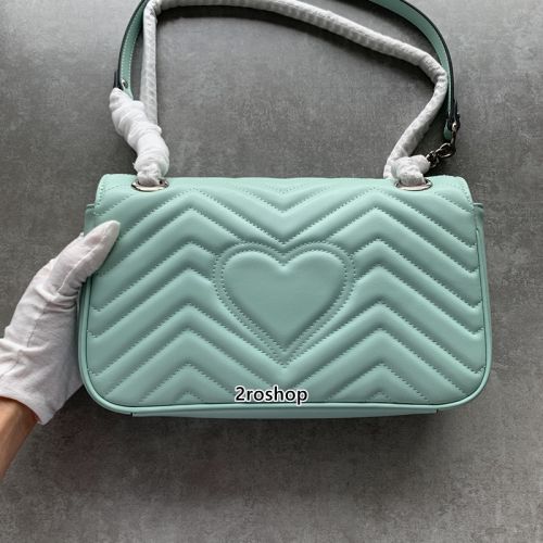 구찌마몽숄더백스몰민트