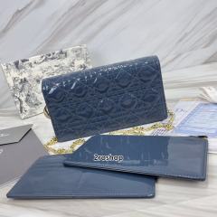 디올레이디백까나쥬페이턴트블루