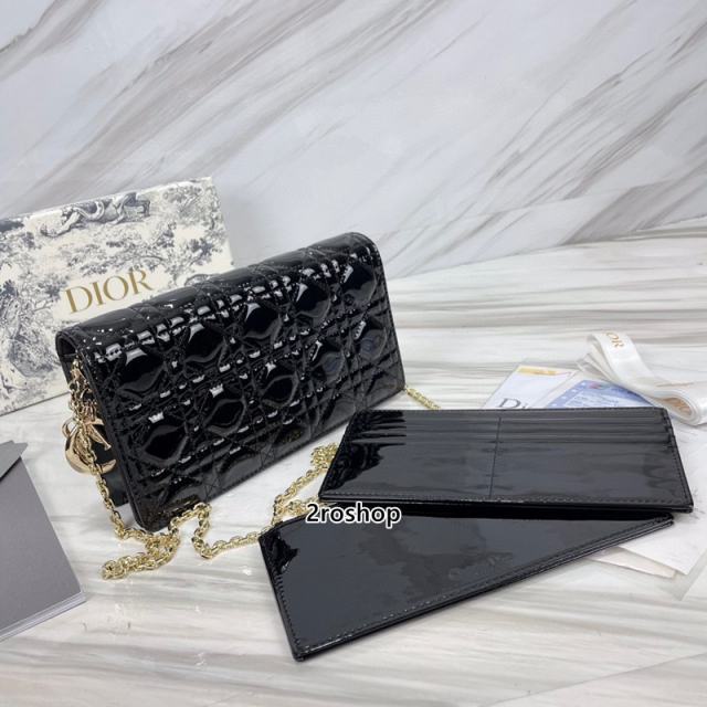 디올레이디백까나쥬페이턴트블랙