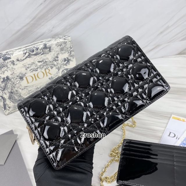 디올레이디백까나쥬페이턴트블랙