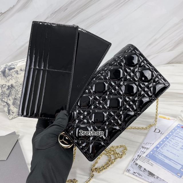 디올레이디백까나쥬페이턴트블랙