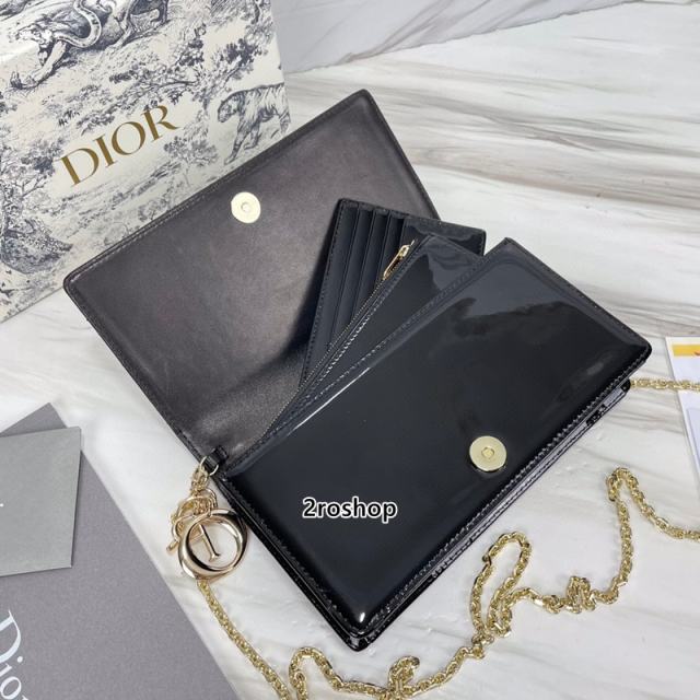 디올레이디백까나쥬페이턴트블랙