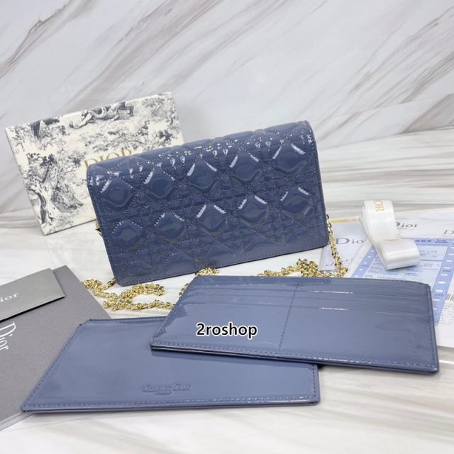 디올레이디백까나쥬페이턴트블루