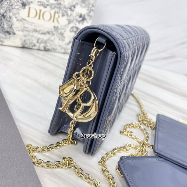 디올레이디백까나쥬페이턴트블루