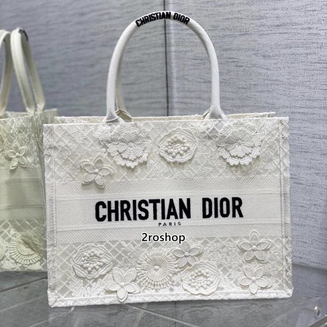 디올북토트백미듐화이트