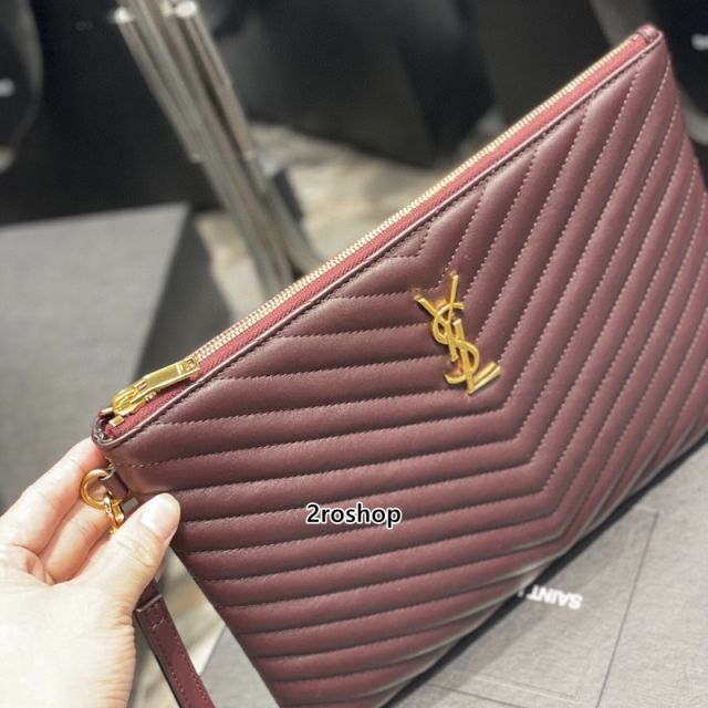 입생로랑모노그램클러치금장미듐