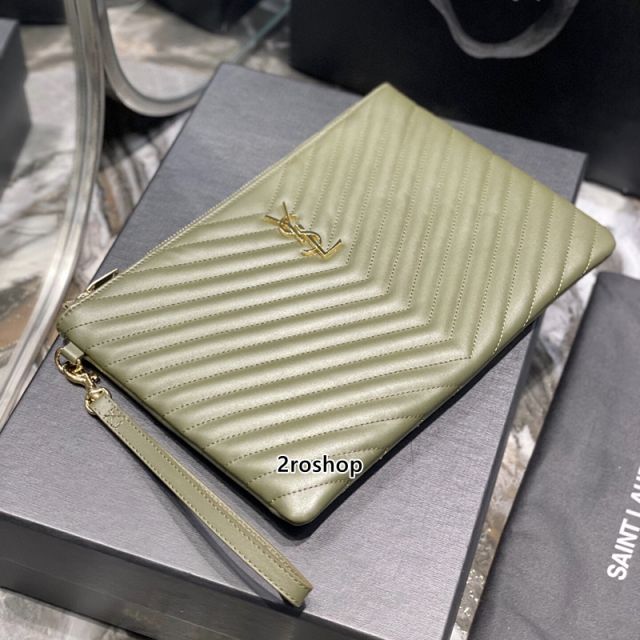 입생로랑모노그램클러치금장미듐