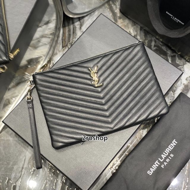 입생로랑모노그램클러치금장미듐