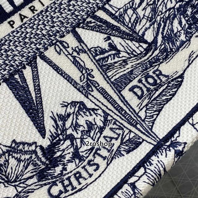 디올북토트백미듐멀티블루화이트