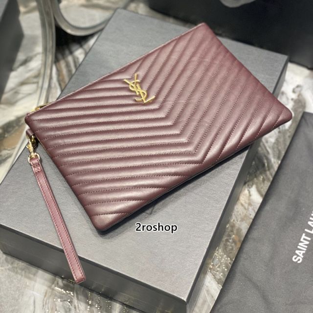 입생로랑모노그램클러치금장미듐