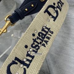 디올자수스트랩오블리크메달블루