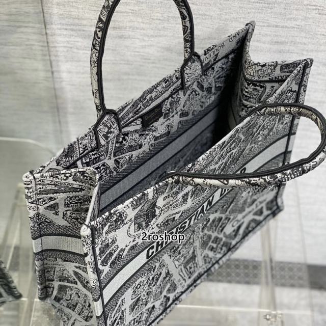 디올북토트백라지블랙화이트