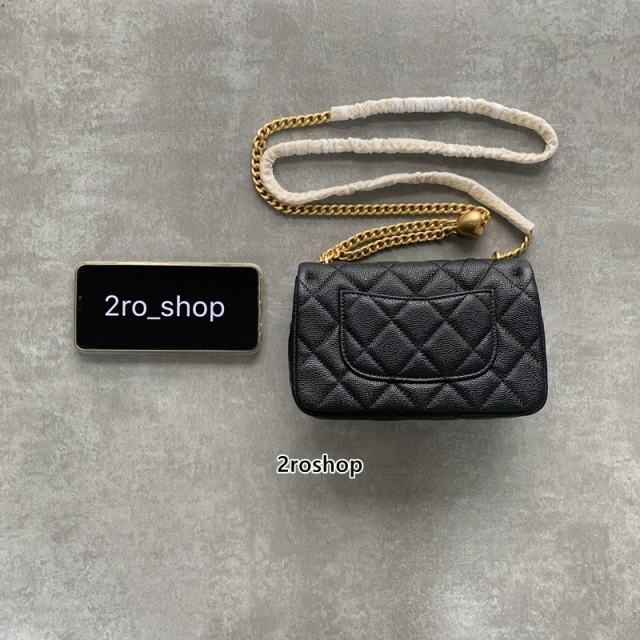 샤넬클래식체인백블랙캐비어금장