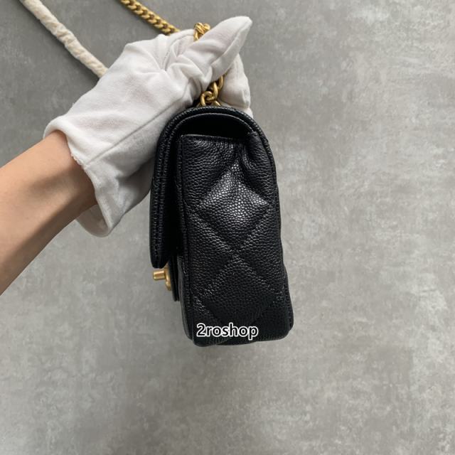 샤넬클래식체인백블랙캐비어금장