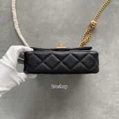 샤넬클래식체인백블랙캐비어금장