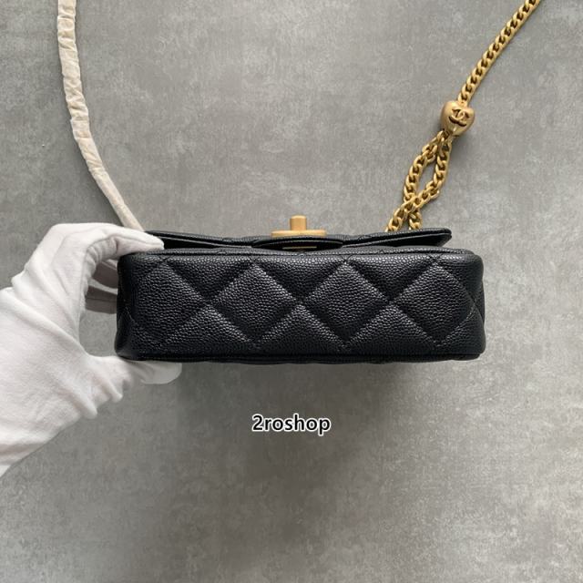 샤넬클래식체인백블랙캐비어금장