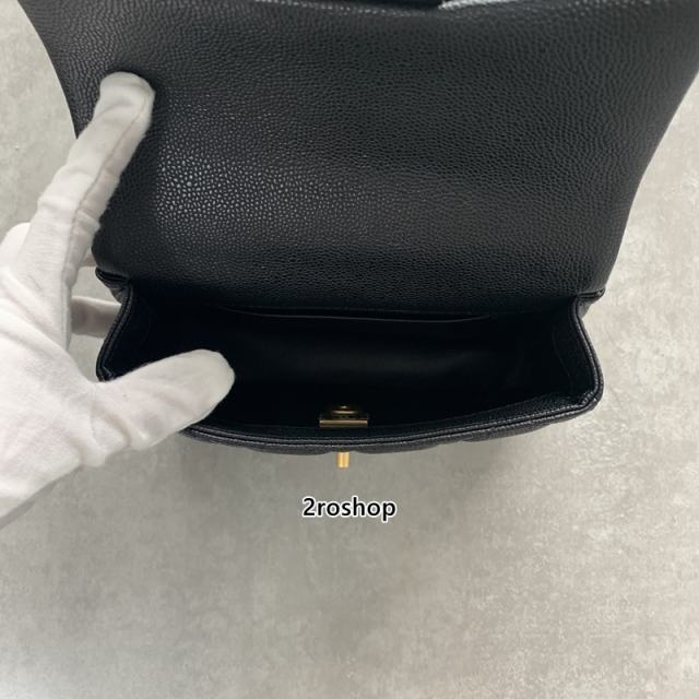 샤넬클래식체인백블랙캐비어금장