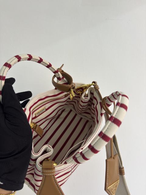 프라다 리넨 혼방 미니 핸드백  1BA038