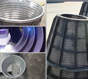 wedge wire centrifuge baskets for coal mine screening