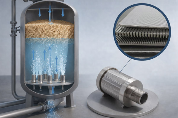 Stainless Steel Wedge Wire Nozzles In Ion Exchange Systems Stainless Steel Wedge Wire Nozzles In Ion Exchange Systems
