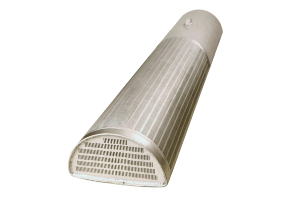 Vee wire scallop for radial flow internals