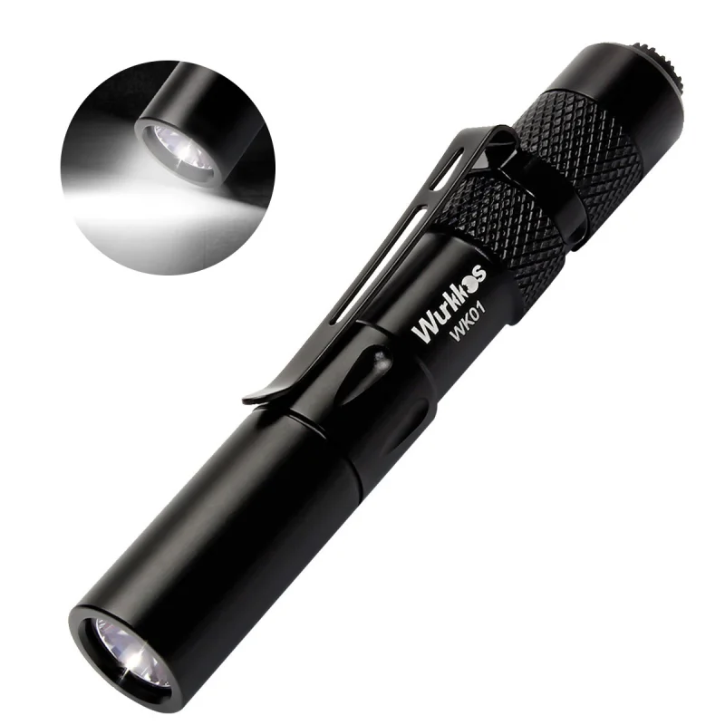 WK01 Penlight AAA Mini Flashlight SST20 4000K 6000K LED Flashlight black